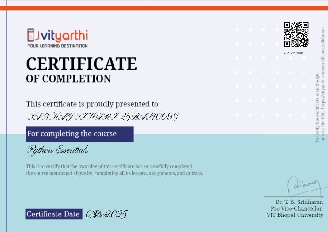 Python Essentials Certificate